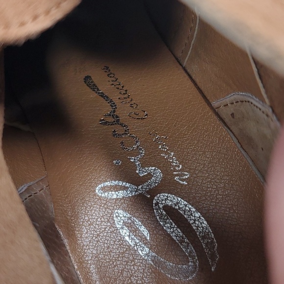 Sbicca Boots Stacked Heels Leather Suede Lace Up Chestnut Brown Womens 7 - Picture 7 of 10